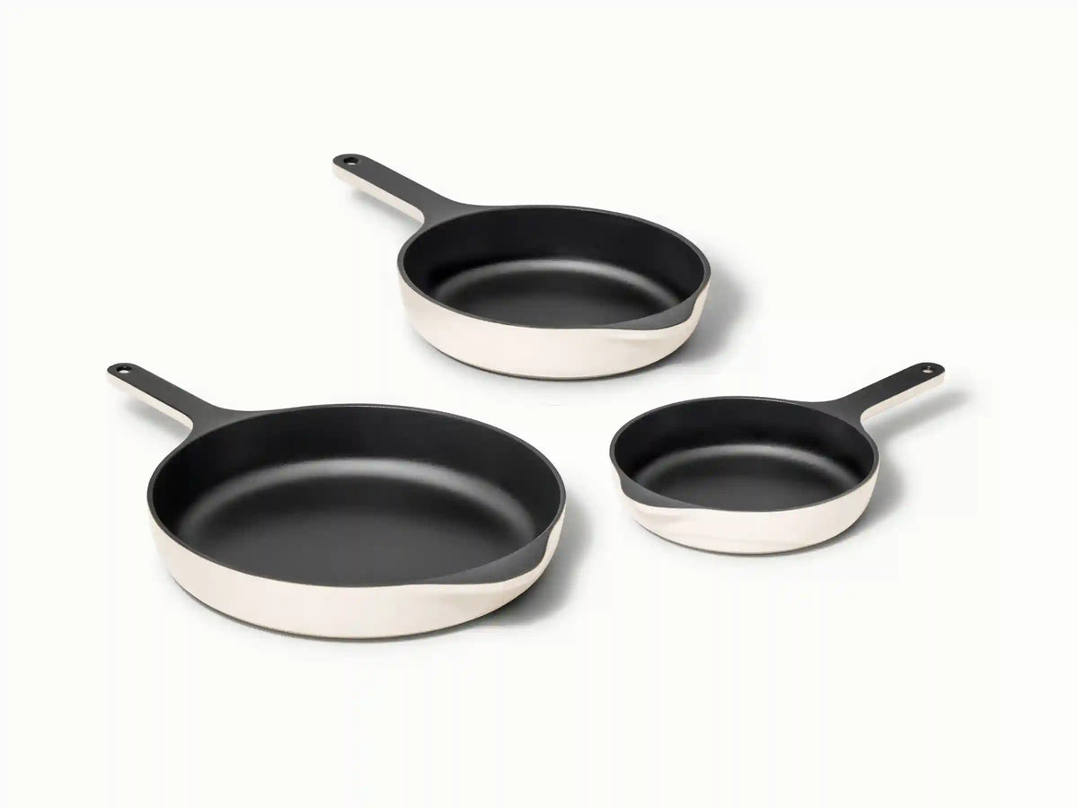 Enameled Cast Iron Skillet Trio