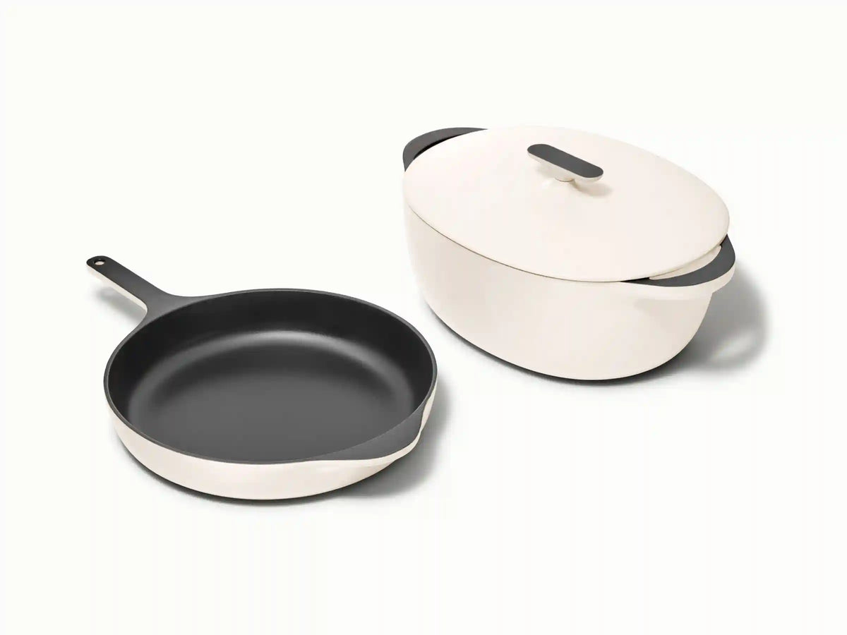 Large Enameled Cast Iron Duo